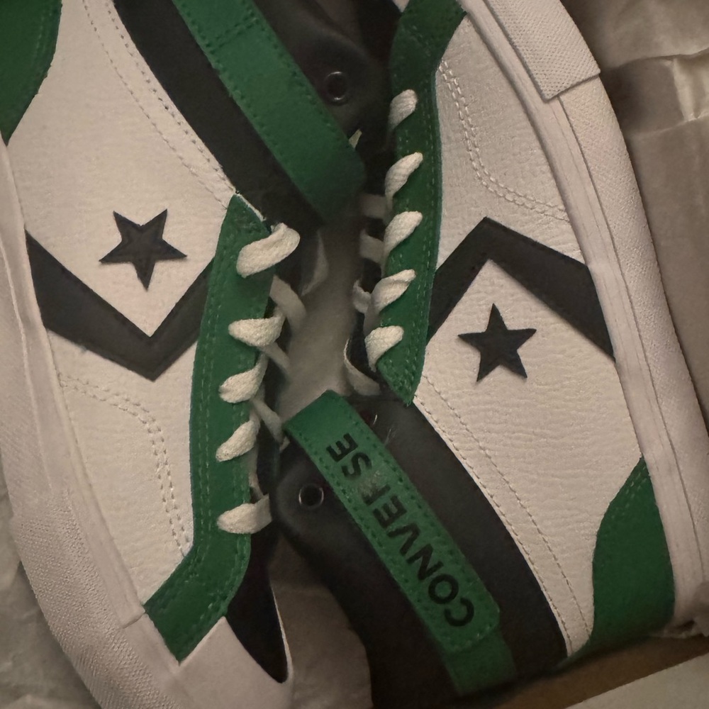 Converse Classic Green and White Sneakers